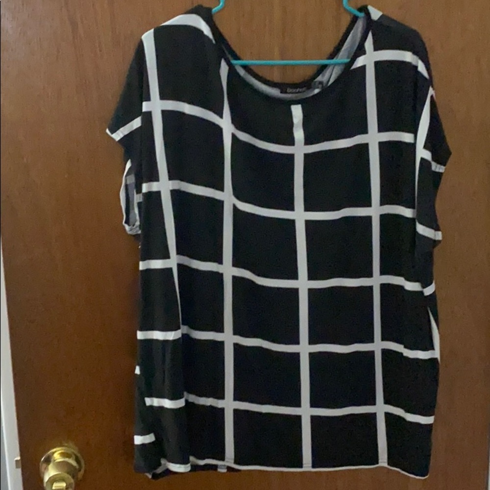 Black and white blouse
